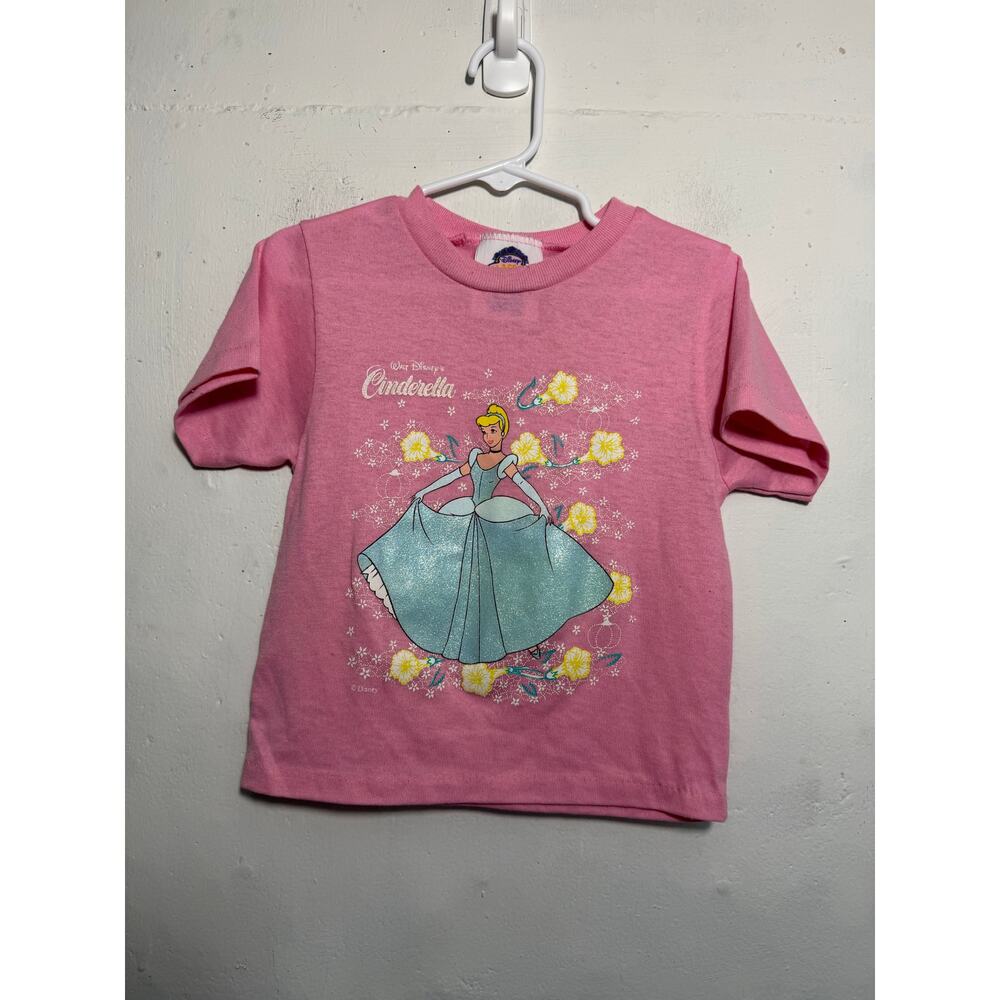 VTG 90’s Disney Classic Princess Cinderella Pink T-Shirt Sz 4T Toddler RARE